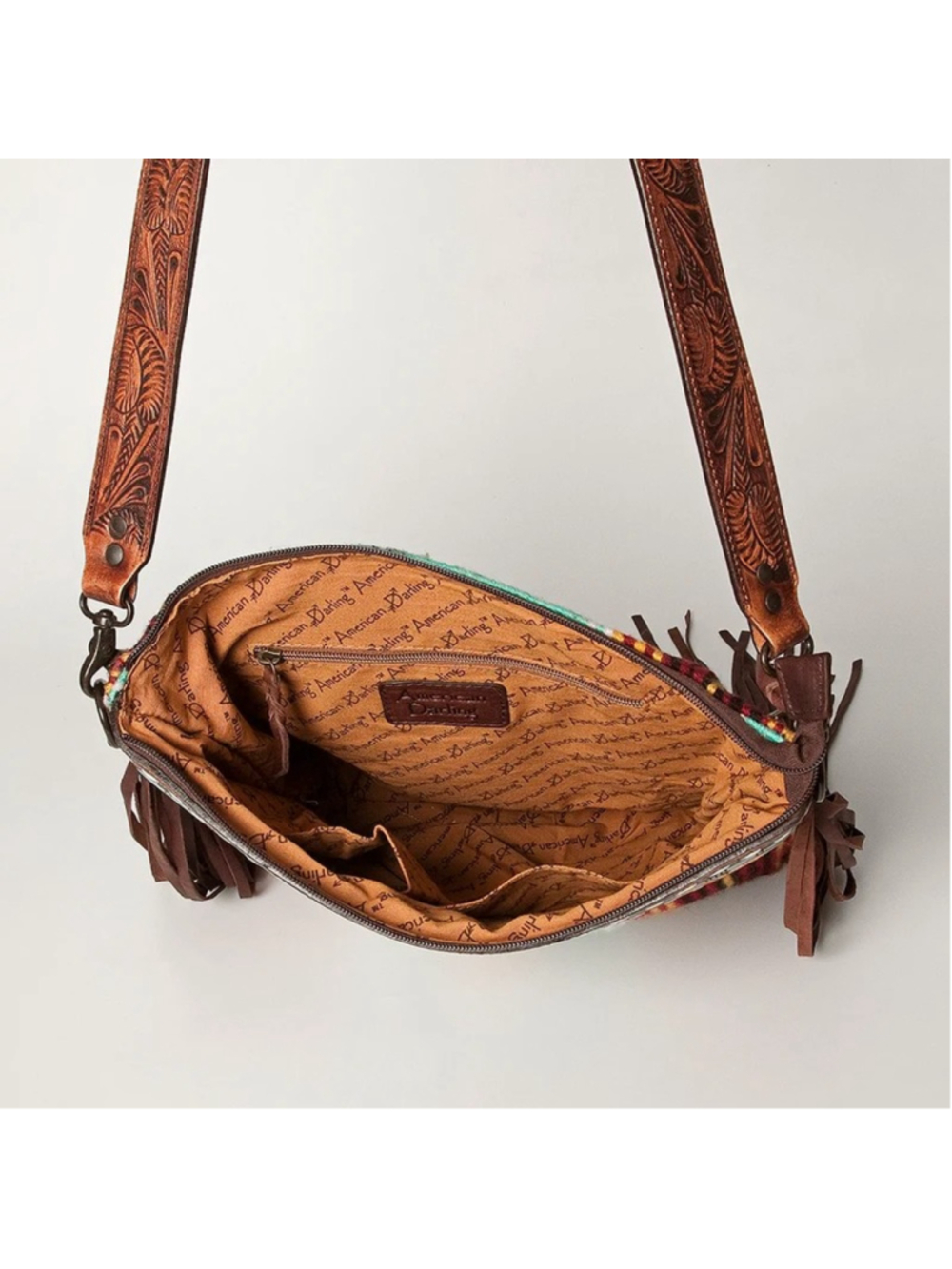 American Darling Sunflower Spirit Fringe Saddle Blanket Crossbody - Picture 4 of 5